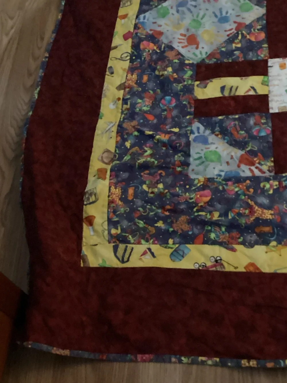 Twin size handmade Multicolor Patchwork Quilted child’s Bedspread